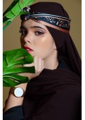 Hijab en soie de médine marron chocolat